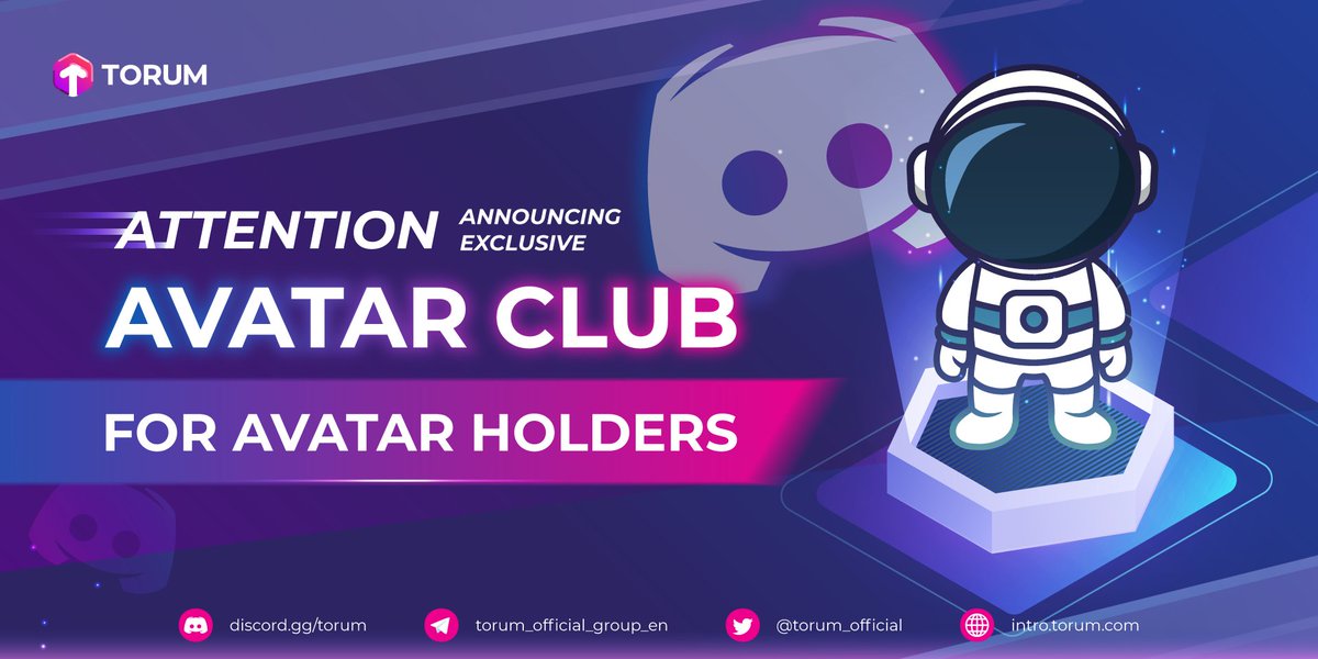 torum_official's tweet photo. Attention, Torum Avatar #NFT holders! 

Introducing the Exclusive Avatar Club Initiative!

Participate in exclusive events, and a chance to win great prizes including #WLs

For more info:
https://t.co/ubajRaoTkt https://t.co/ZcsCppAAPx