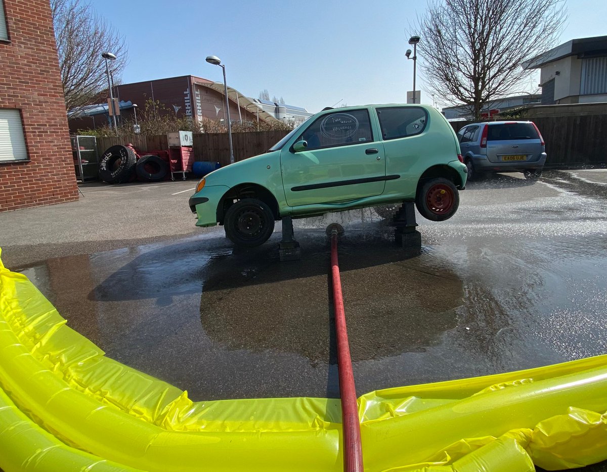 With the current increase in #ElectricVehicles on the road, the crew at Haverhill have today been practicing techniques to deal with thermal runaway in battery packs.

<a href="/SuffolkFire/">Suffolk Fire & Rescue Service</a> #haverhill #firefighter #ElectricCars