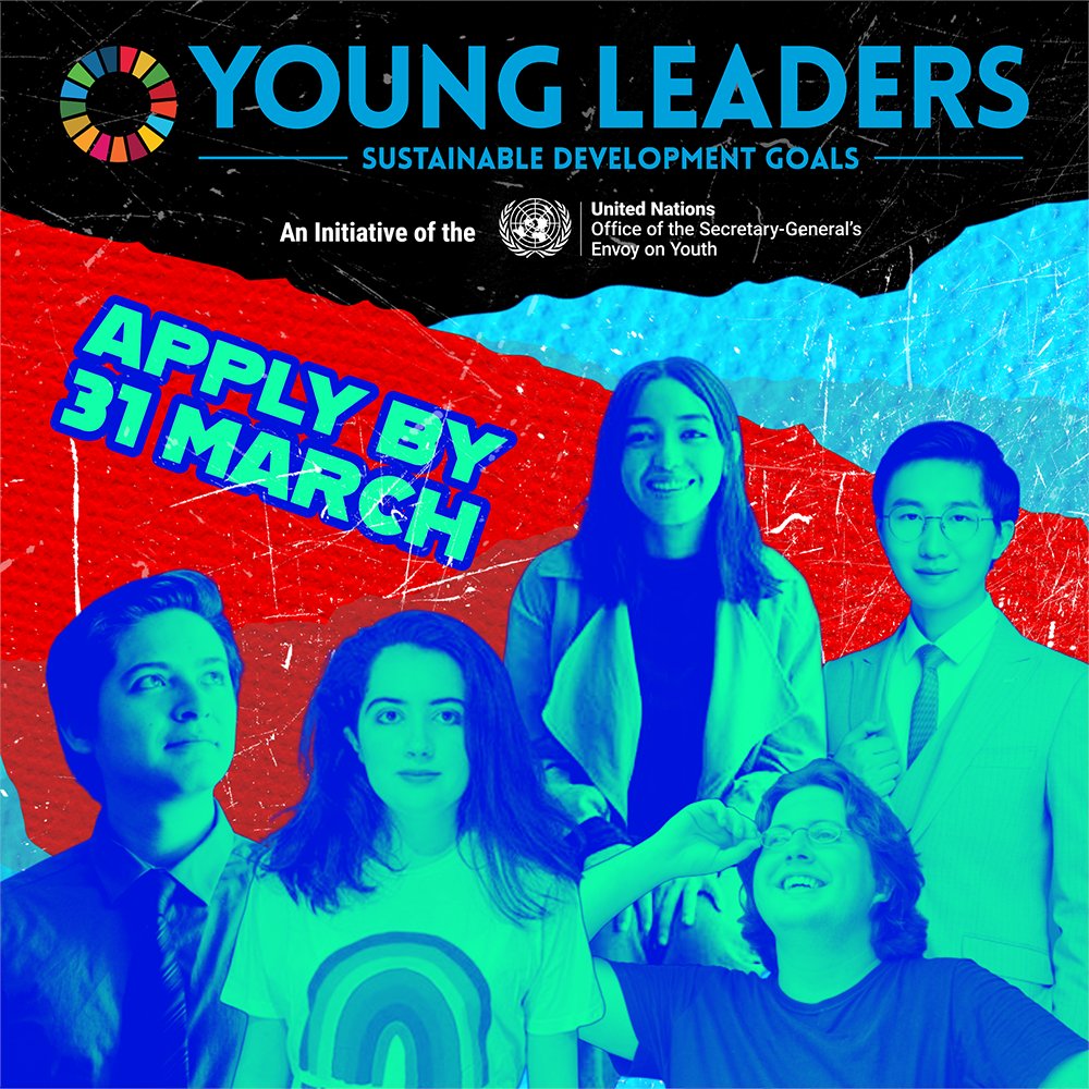 .<a href="/UNYouthEnvoy/">UN Youth Envoy</a> is searching 👀 for young, bold visionaries who are tackling the most critical challenges of our time through positive social change.

Does this sound like you? Apply to be one of the next #SDGYoungLeaders!

Apply before 31 March 📅 un.org/youthenvoy/bec…