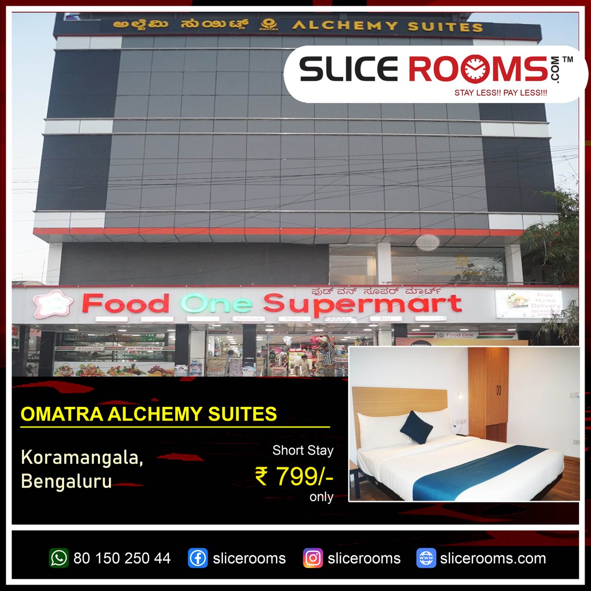 slicerooms's tweet photo. Omatra Alchemy Suites, Bengaluru offers short-stay for Rs. 799/-. To book, please visit https://t.co/vJIXOfX1JE https://t.co/ZOGBC5TLTD
