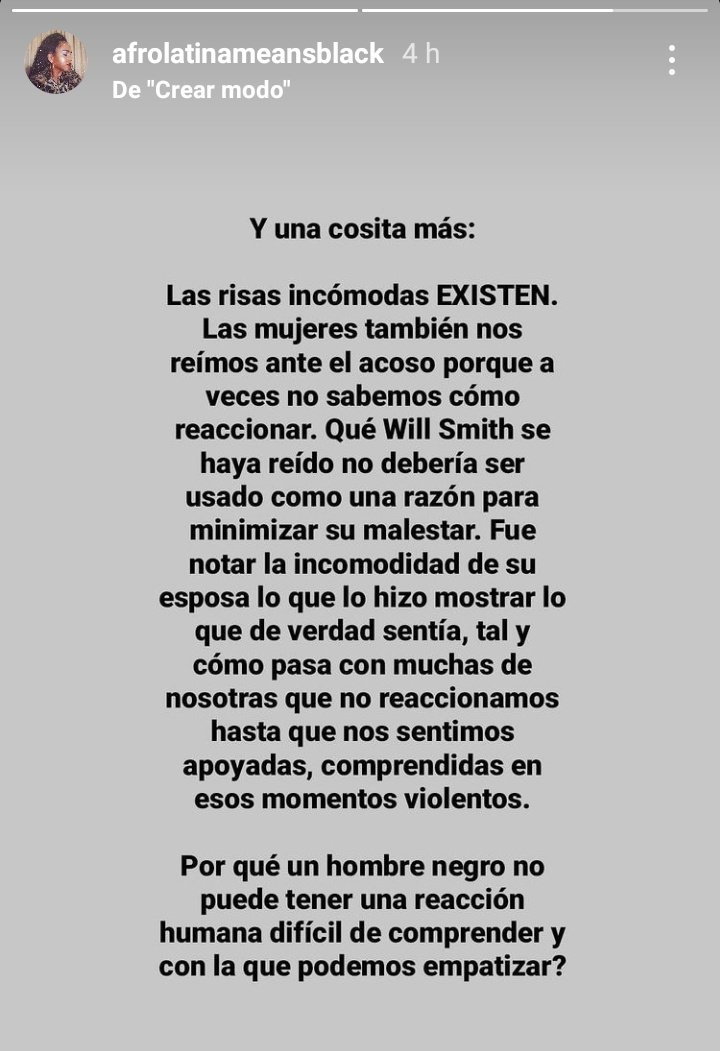 hillfog302's tweet photo. Sobre el tema de Will Smith y Chris Rock 👇👇👇👇 @afrolatinameansblack https://t.co/QxcD1ca4PD