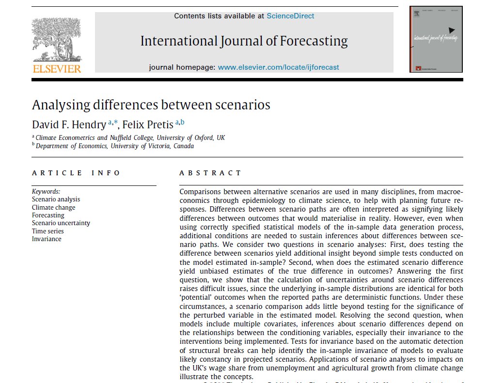 FelixPretis's tweet photo. Interested in scenarios? We have a new paper on analysing difference between scenarios with David F Hendry in the International Journal of Forecasting! https://t.co/cURMhCYRHp #IJForecasting #Econtwitter @ClimateMetrics @UVicSocialSci https://t.co/NpR8wyd9cf