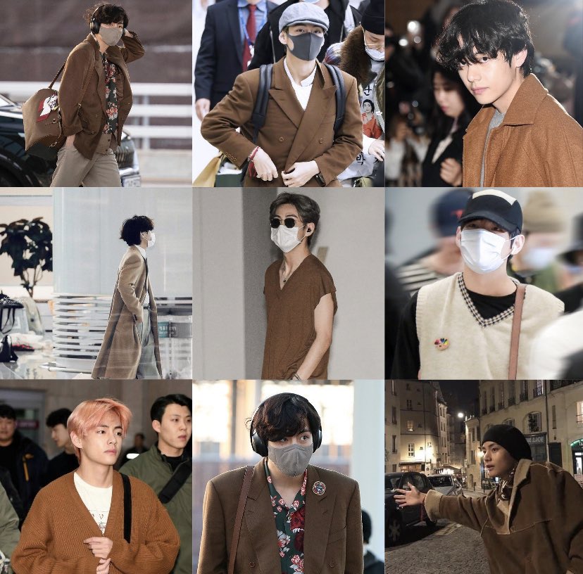 taehyung with brown outfits >>>>>