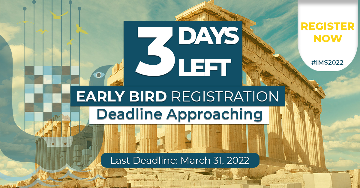 IMS2022Athens's tweet photo. #IMS2022 #Athens | Calling!

The countdown for the Early Registration deadline is on! Take advantage of the discounted registration fees! 

Register Now | https://t.co/TBCA9ZRIxl

#musicology #musicological 
@IMSmusicology @MSJ_musicology @MSAVicChapter @AMS_musicology https://t.co/qdZad9ctv0