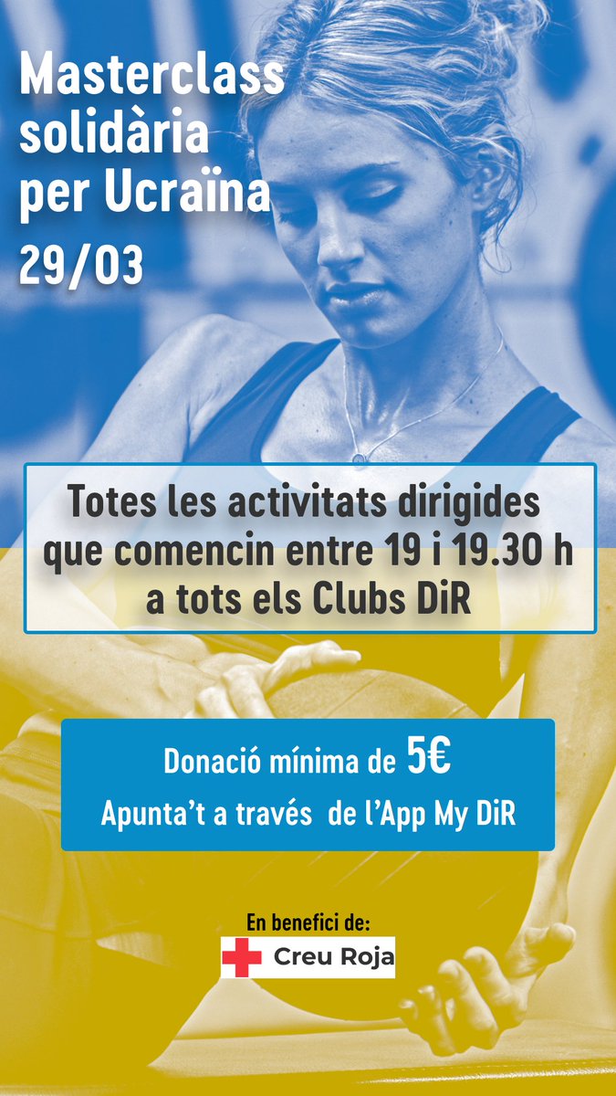 ClubsDiR's tweet photo. DEMÀ 29 DE MARÇ MASTERCLASS SOLIDÀRIA PER UCRAÏNA

Perquè ens agrada moure’ns i, a més a més, ens agrada ajudar.

@CreuRojaCAT https://t.co/OkLhVMhvNZ