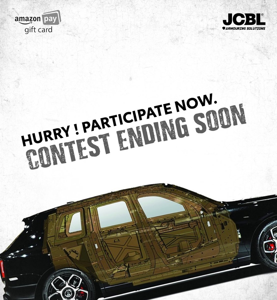 jcblarmoring's tweet photo. You are just the right answer away from winning Free Amazon Pay Gift Coupon.
Participate in the contest now ๐
https://t.co/AoaeOez1bt
#Contest #Quiz #ContestAlert #contestalertindia #giveaway #Armouring #ProtectionLevel #JCBLArmouringSolutions https://t.co/7J4RcRE8kX