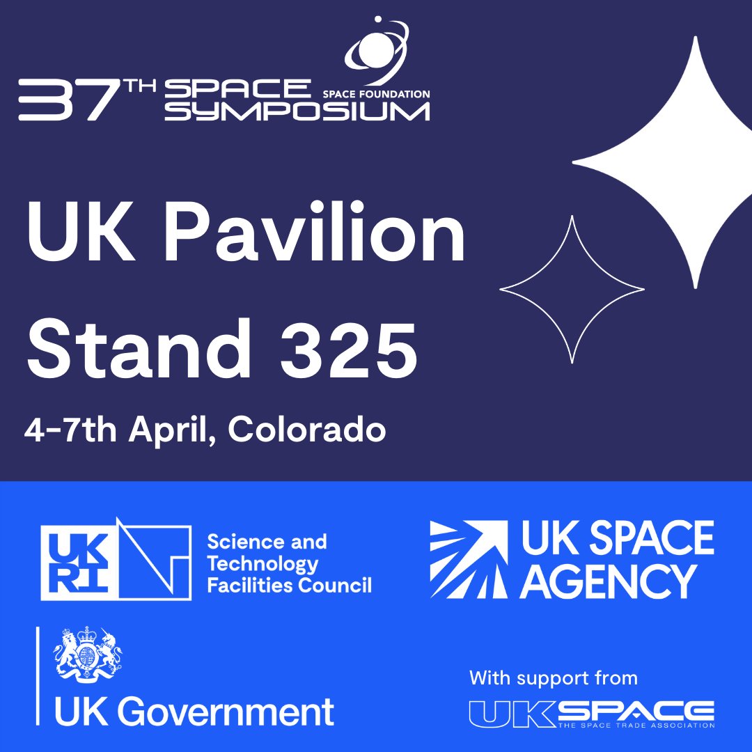 STFC_B2B's tweet photo. Who's joining us at #SpaceSymposium next week? 

We're looking forward to joining the UK Space Pavilion, alongside @RAL_Space_STFC, @ukatc with support from @UKspace 🇬🇧

Visit our stand to find out more about the UK's growing and innovative space sector🚀

#SpaceAtSTFC https://t.co/QjRdAMKLfR