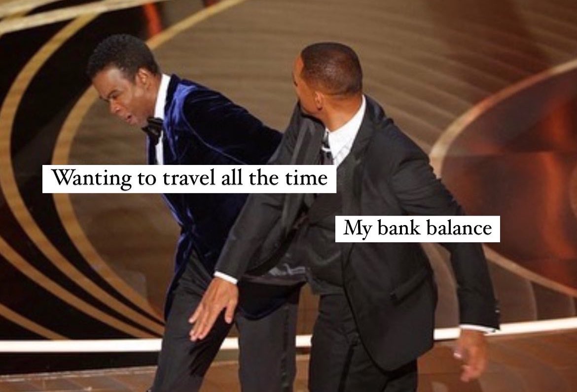 Leescarratt's tweet photo. Who can relate? 😂

#travel #WillSmith #WillAndChris #whatjusthappened #slap https://t.co/T9wzgFCFBV