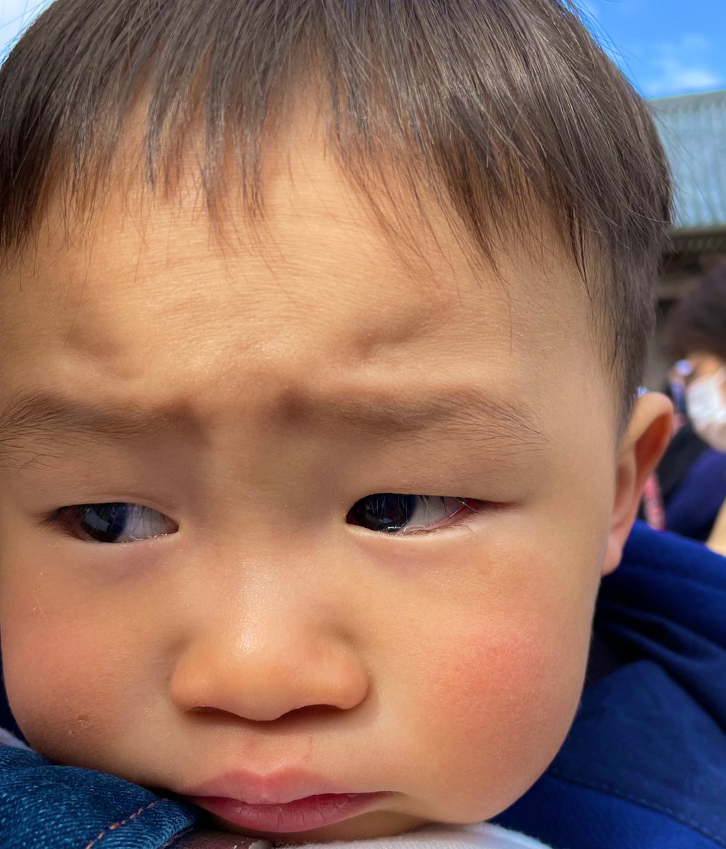 oreyan811's tweet photo. そう言えば息子産まれて1度も
祭り経験した事がないんか…
まだ鳴物の音で怖がる息子です。
ポロポロ涙😂

ちょっと怒ってるしっ！！笑

#池尻町　＃入魂式 https://t.co/DneYsZCLxi