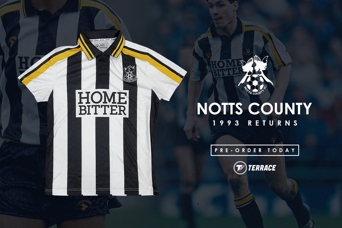 theterracestore's tweet image. The official @Official_NCFC 1993 retro shirt now available to pre-order at terracelife.co/notts county!

Available in sizes XXS - 5XL!

Retweet, we have one to gift to a lucky fan when it sells out! #nottscounty