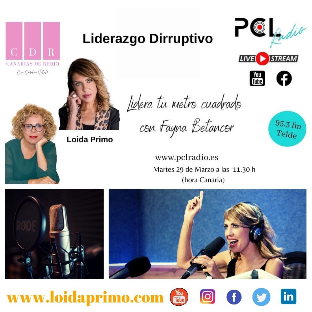 📻ENTREVISTA PARA <a href="/PCLRADIO/">PCL Radio</a> CON <a href="/FaynaBetancor/">Fayna Betancor</a> EN SU PROGRAMA "LIDERA TU METRO CUADRADO"

🗓 Martes 29 de marzo
⏰ 11:30 hora canaria 
📻 95,3 fm 

‼ NO OS LO PERDÁIS ‼

#loidaprimo #metodoeincoa #radiointer #liderazgohumanista #emprendimiento #gestiondelcambio