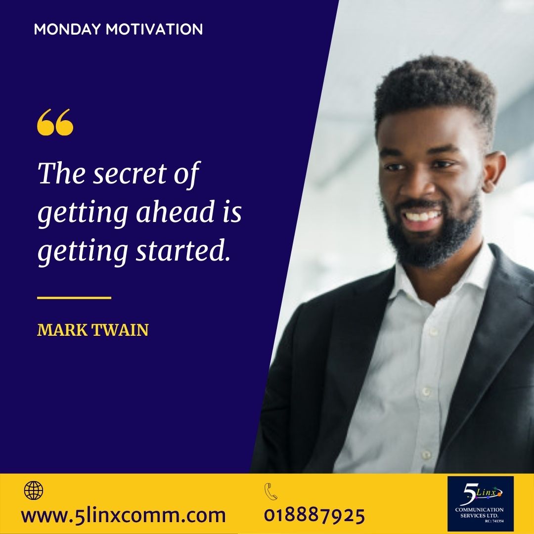 5linxcomm_'s tweet photo. The secret of getting ahead is getting started.
- Mark Twain
#5linxcomm #motivationmonday #smsmarketing #automation #businessdrive https://t.co/tSnpA6K8EU