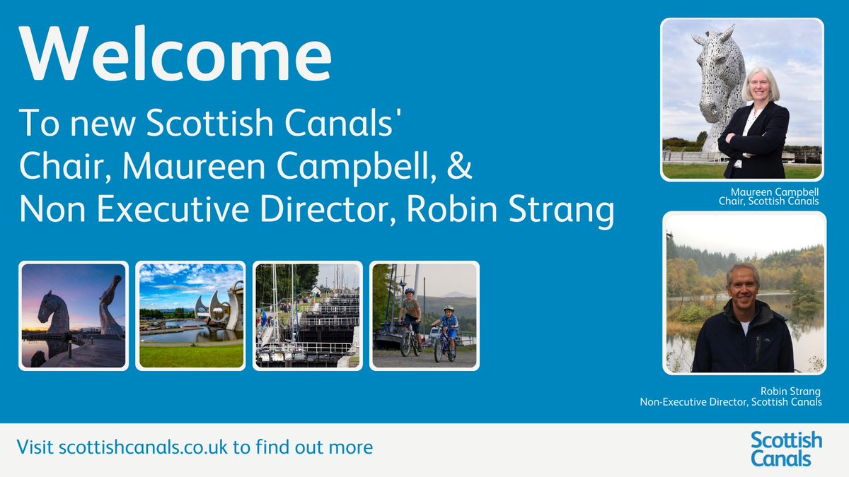 The Minister for Transport has announced new 
Non-Executive appointments to our Board.

We are delighted to welcome Maureen Campbell, Non-Executive Chair, &amp; Robin Strang, Non-Executive Director, to Scottish Canals!

Full story 👇scottishcanals.co.uk/news/appointme…