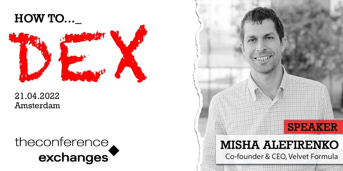 💫We are happy to introduce you our next speaker: Misha Alefirenko @VelvetFormula, Co-founder &amp; CEO at Velvet Formula, a leading digital asset market maker 💫
Misha is a visionary and pioneer in the development of centralized and decentralized crypto trading infrastructure.