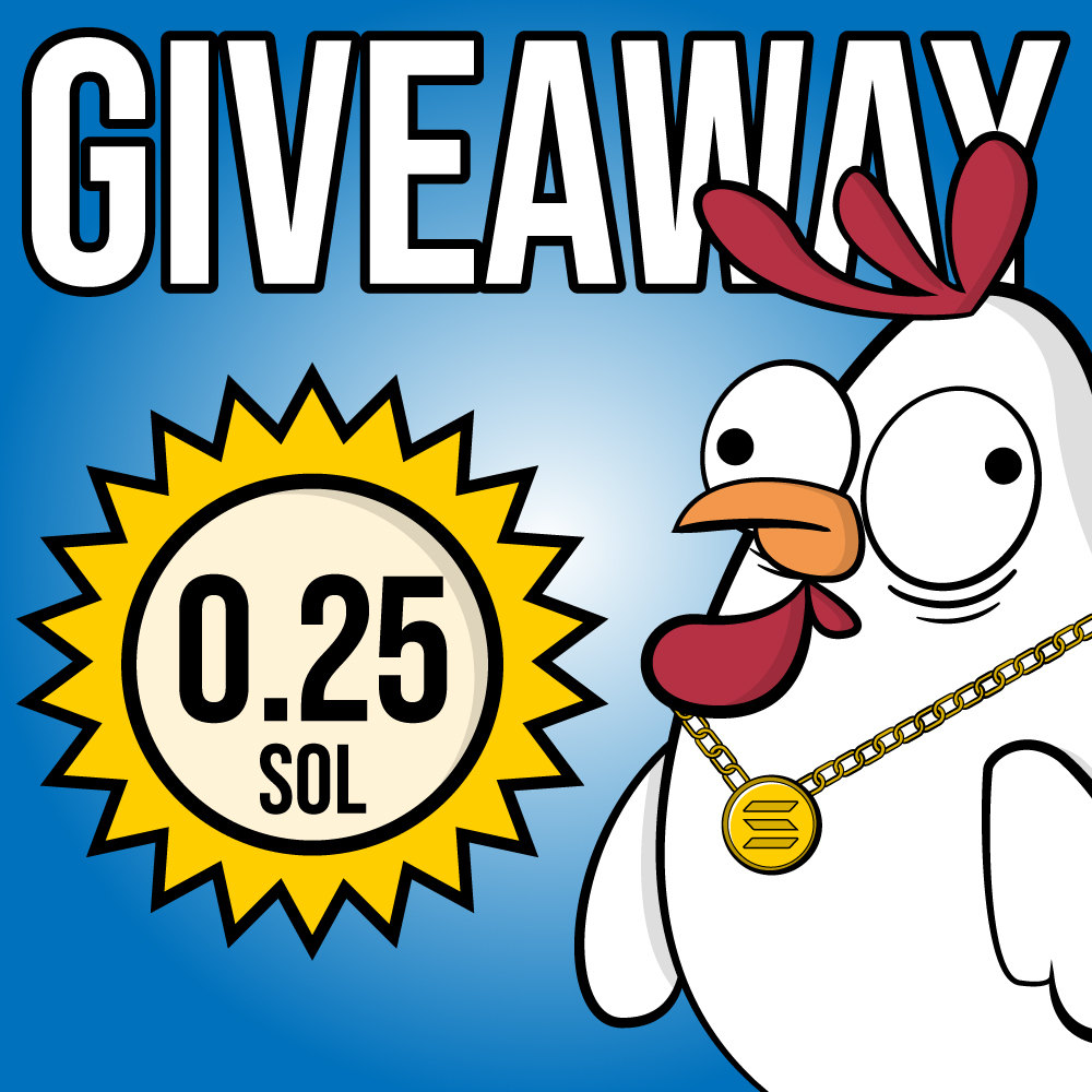 solana_cocks's tweet photo. 🚨NEW GIVEAWAY🚨
📣 Wanna get 0.25 SOL? 🐔
-Join our discord and react in the giveaway channel
-Retweet and tag 3 friends
-Follow us
Raffle will start in 48 hours! Good luck!
#NFTGiveaway #NFTCommunity #Solana #SolanaNFTs #SolanaGiveaways #cryptogiveaway #Giveaway #SOL https://t.co/zfk5OKCINn