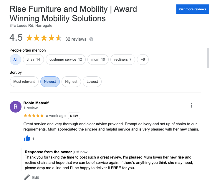 risemobility's tweet photo. A great review from a customer living in New Zealand with a Mum in Knaresborough. #customerservice #happycustomer #awardwinningmobilitysolutions
https://t.co/LDT0hGay6z https://t.co/qstQOMEVFO