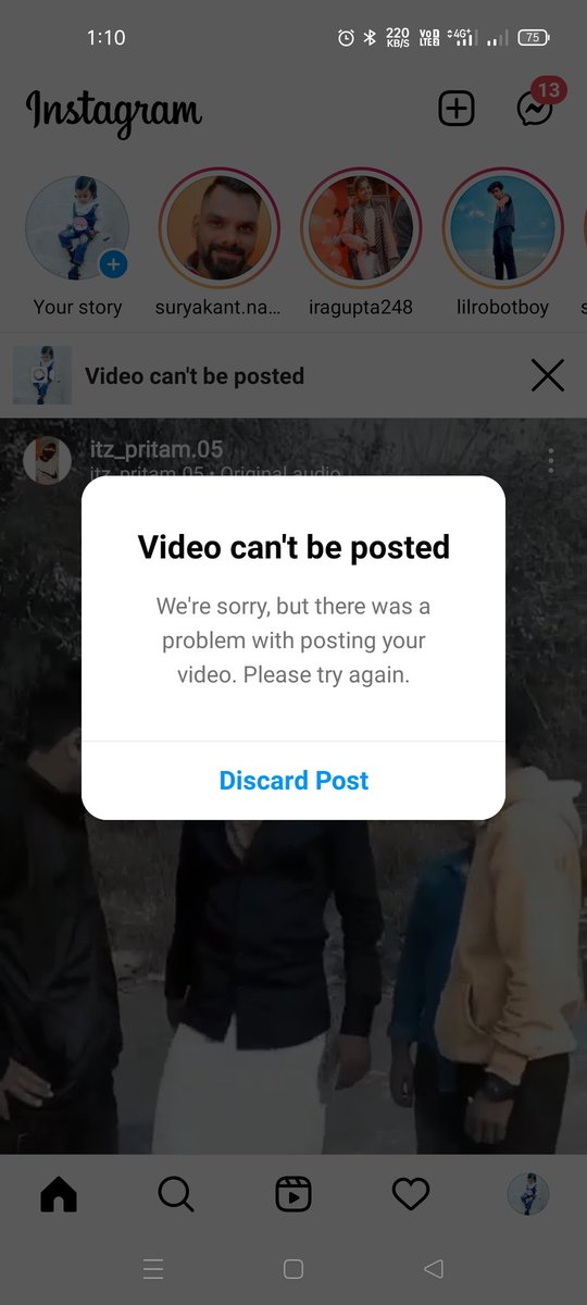 Praveeng_24's tweet photo. @instagram When I'm  posting my reel video then  this is can't posted with this pop-up

Instagram I'd link- https://t.co/mqKSqFjYtL https://t.co/Ab3dB6T5zc