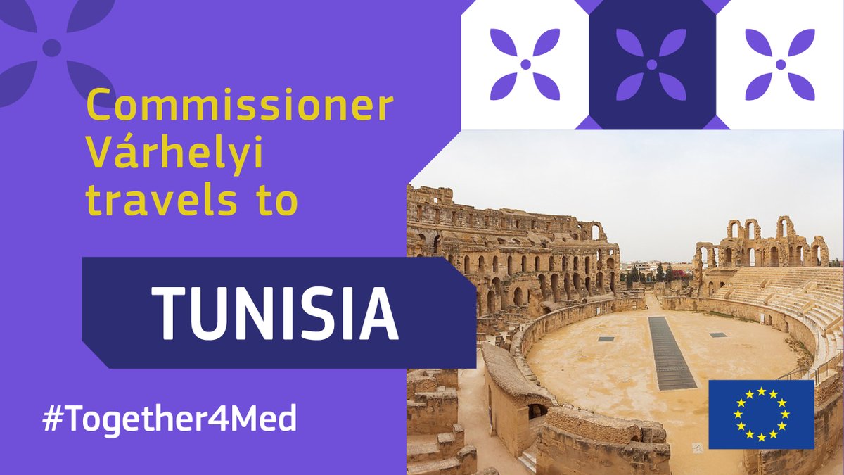 Commissioner <a href="/OliverVarhelyi/">Oliver Varhelyi</a> travels to 🇹🇳#Tunisia. This visit reaffirms 🇪🇺#EU's support to 🇹🇳 &amp; its population at a moment when the country’s socio-economic situation is further affected by the Russian war against 🇺🇦, in particular as regards food prices.
europa.eu/!vkdvJq