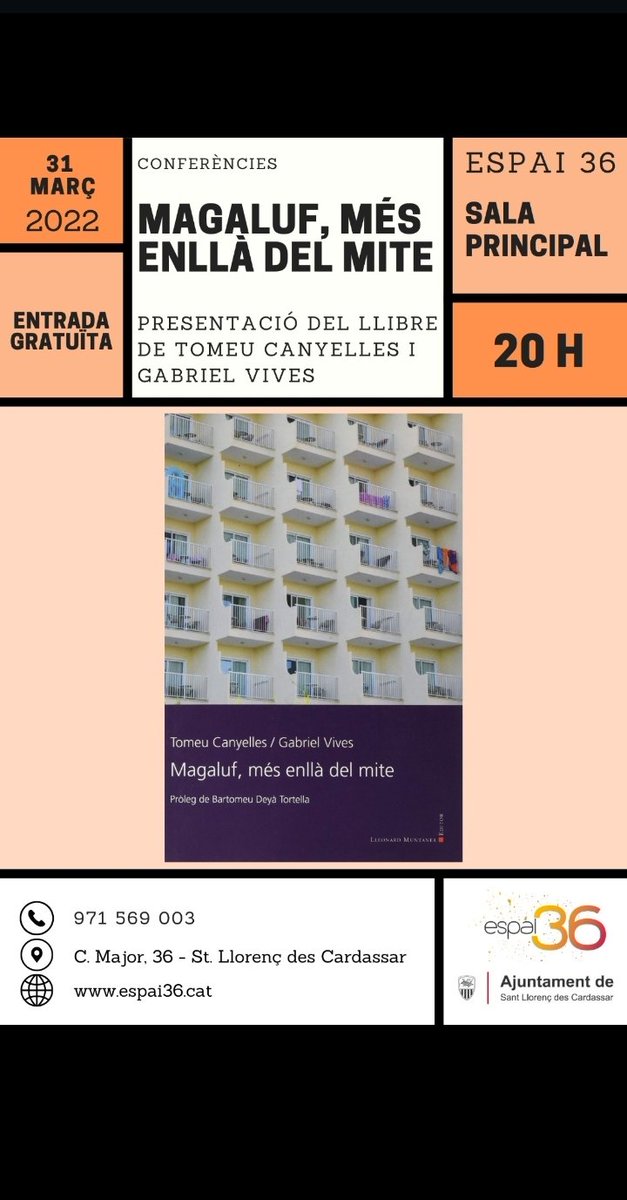 Aquest dijous, xerrada sobre "El Bronx mallorquín" a Sant Llorenç amb <a href="/tomeudeportol/">Tomeu Canyelles</a>. Si vos fa ganes venir, ja ho sabeu!