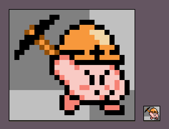 kunosachiaka's tweet photo. #Kirby gains a new ability after swallowing a Met from Mega Man. #construction
@Pixel_Dailies
 #pixel_dailies https://t.co/N7FLEWbk4H