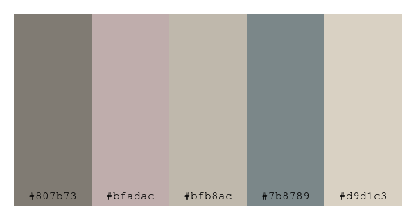 ColPaletteBot's tweet photo. Beep beep, here's a pretty color palette for you!
color-scheme.js parameters used:
- hue: 214
- variation: pale
- colors: #807b73, #bfadac, #bfb8ac, #7b8789, #d9d1c3
Have a lovely day!
#twitterbot #colorpalette #colors #palette #prettycolors https://t.co/K0HqYm8oUT