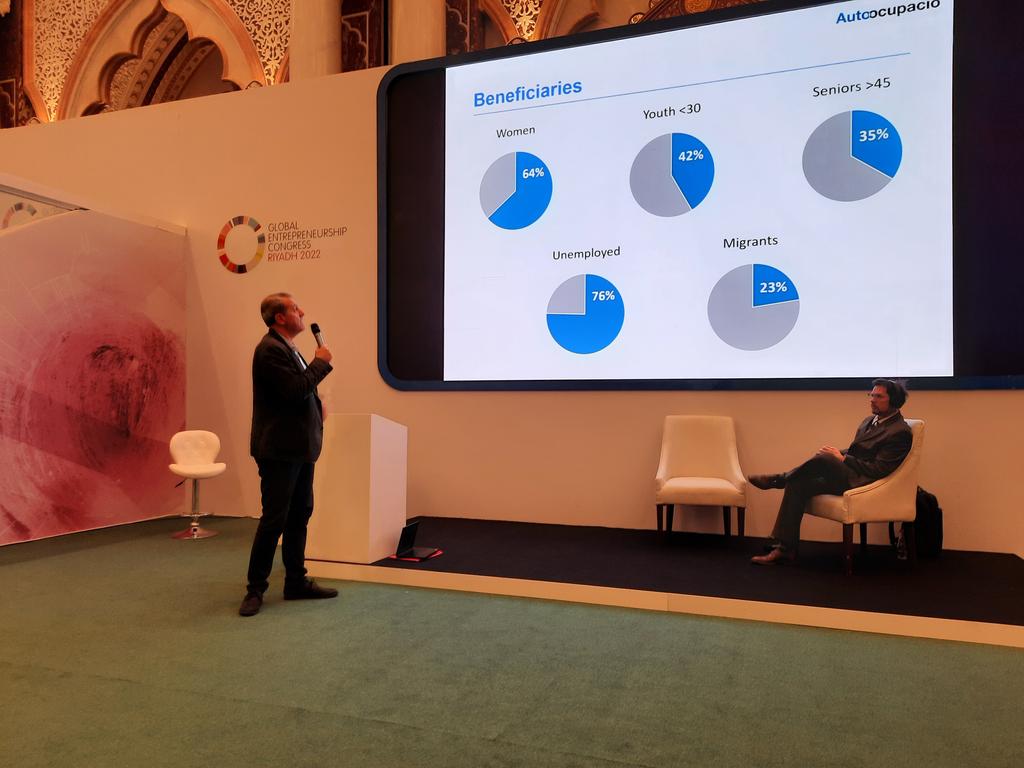 Q&amp;A with Jonathan Potter <a href="/OECD/">OECD ➡️ Better Policies for Better Lives</a>  on inclusive #entrepreneurship also showcasing best policy practices of <a href="/autoocupacio/">Autoocupació</a>.Now at #GEC2022   #GECriyadh  <a href="/rosasiles/">Rosa Siles</a> <a href="/aemprende/">Andalucía Emprende</a> <a href="/gewspain/">GEW Spain</a>