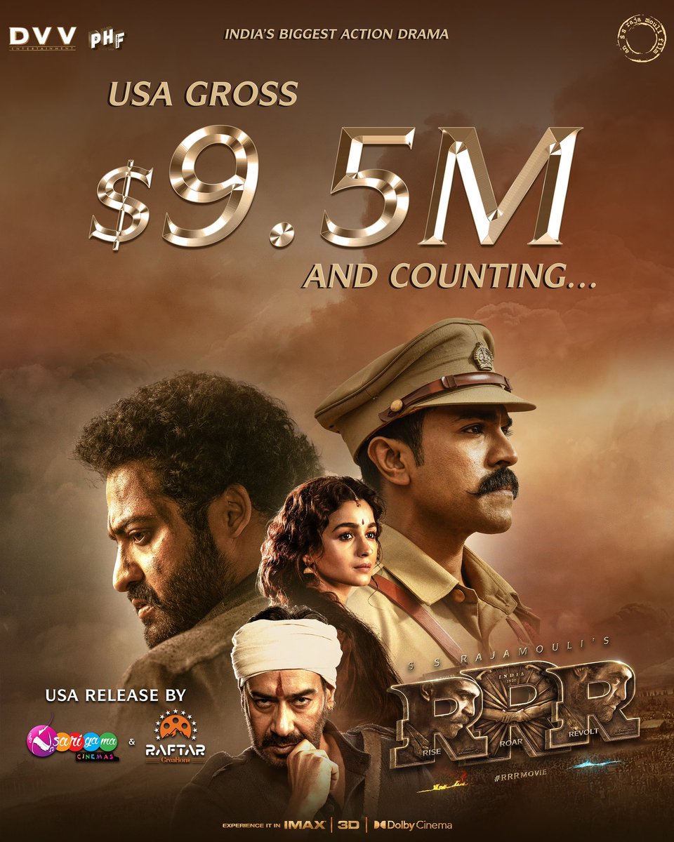 yogesharma97's tweet photo. #RRRMovie  North America First Weekend Gross  : $9.45M  [ ₹72 Crores + ] 

Absolute Blockbuster 🔥

#RRR  #RRRUSA https://t.co/Byg1n7AmMa