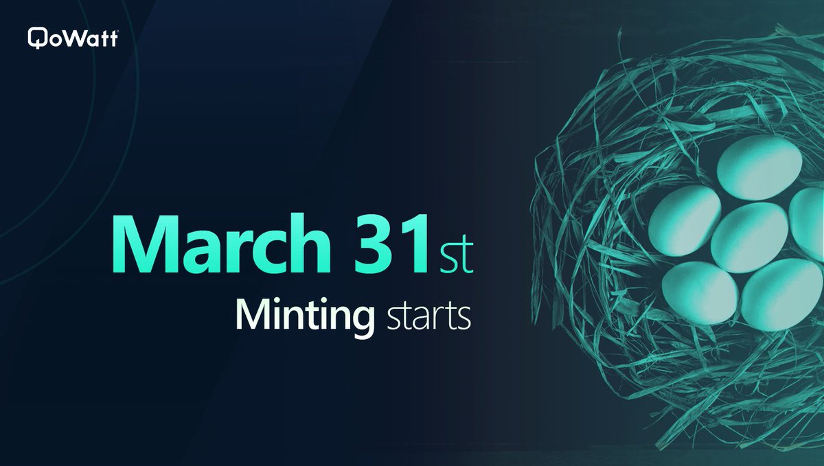 QoWattEcosystem's tweet image. ⏳️We are so close, just 3 days before the Founders minting process begins.

⚡️On March 31st, all Founders will be able to start minting their NFTs.

🤳Stay tuned, more information is coming.

Become a Founder:
Dapp.qowatt.network