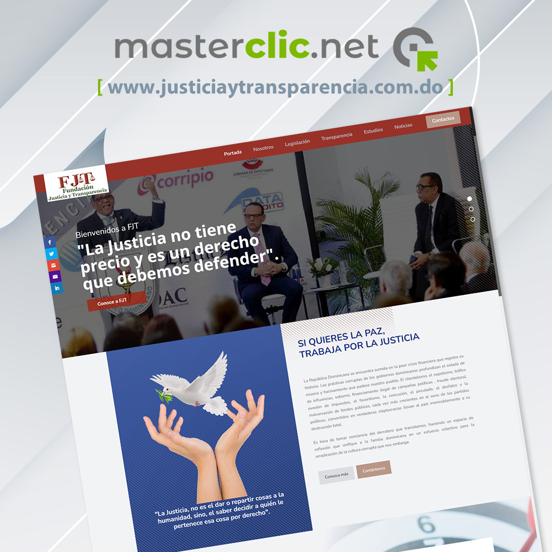 masterclic's tweet photo. Nuevo Cliente Satisfecho 🤝: FUNDACION JUSTICIA Y TRANSARENCIA: ONG.
https://t.co/SK5haIukGA
Nunca antes fue tan fácil tener presencia objetiva en la web.🎯
Llámanos hoy: 829.844.8072 (WhatsApp). https://t.co/IKhDBHriSe
#diseñoweb #desarrolloweb #marketingdigital #mypimes https://t.co/wdNIbD4lae