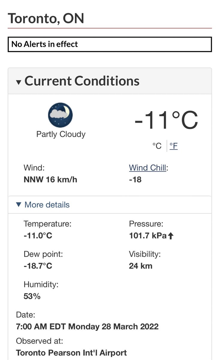 AnthonyFarnell's tweet photo. Good morning, it’s Monday March 28th and we’re tied with 1982 for the coldest temperature on record for this date. Should break it any minute now… Oh and it feels like -18 out there. Bundle up! https://t.co/3moQUWNRPo