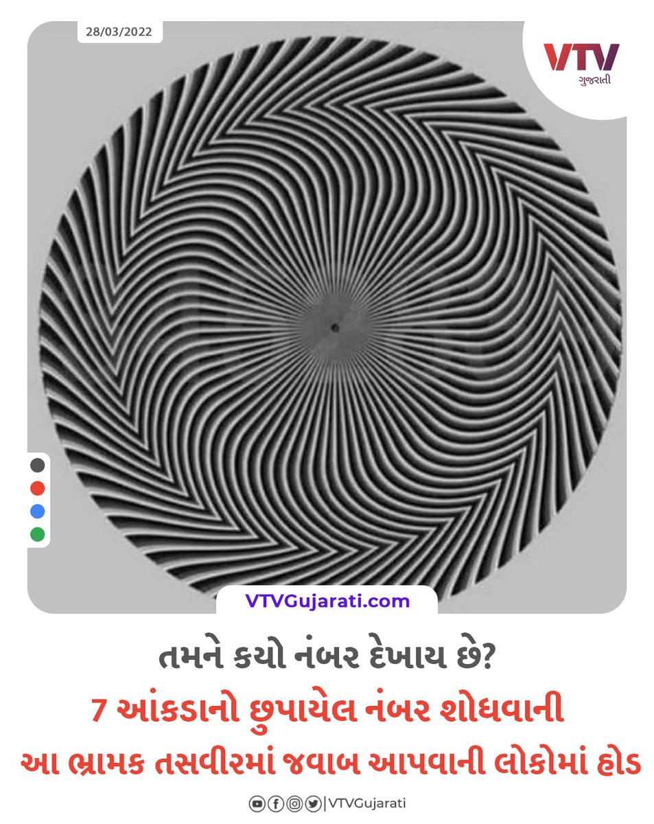 VtvGujarati's tweet photo. તમને કયો નંબર દેખાય છે?

#Mathematics https://t.co/ad5bf5tRSd