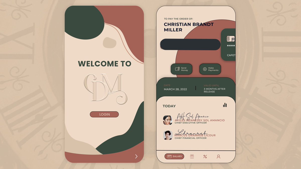 ㅤ

                  ♨ monthly pay 
                  christian  miller
                  cafe de madrid
                  ————   OO1

ㅤ