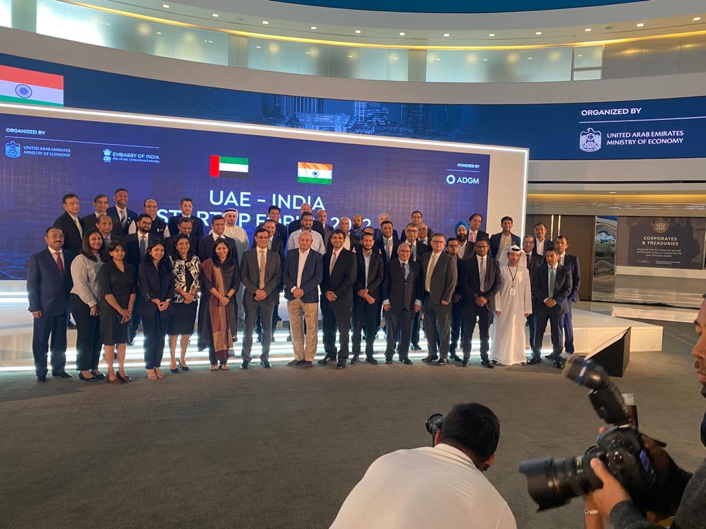 IndianVCA's tweet photo. Under the leadership of Shri @PiyushGoyal, the Indian VC, PE investors, and Startup Founders travelled to UAE as a part of the ‘Destination India - Gateway to Growth - A Roundtable on Indian Startup Ecosystem’. https://t.co/rQO1WeIzd0