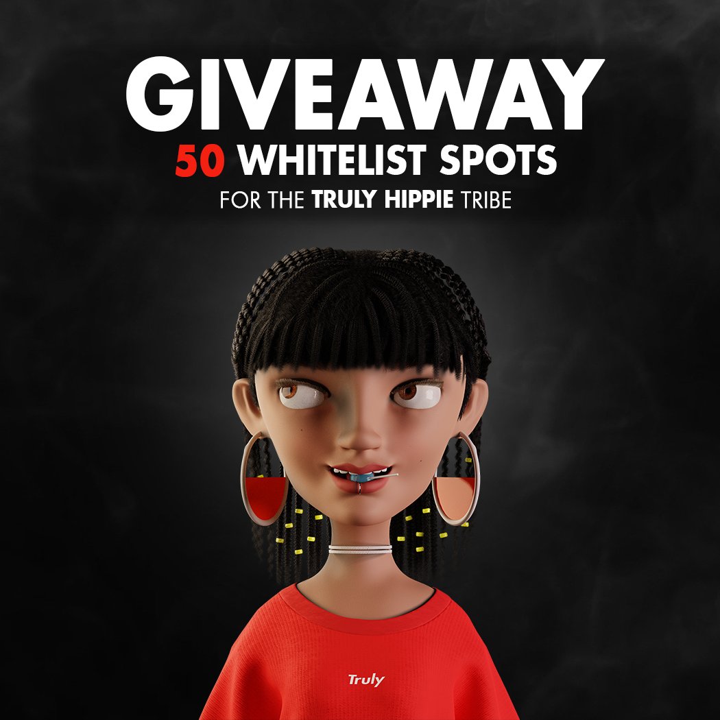 ☮ GIVEAWAY ☮

🔥50 Truly Hippie Tribe WL Spots 🔥

1️⃣ Retweet this Tweet 
2️⃣ Tag 3 friends
3️⃣ Follow <a href="/trulyhappy_nft/">Truly Hippie Tribe NFT</a> <a href="/yessieklein/">Yessie Klein</a> <a href="/GZupply/">Gelato Zupply</a> <a href="/garconin3d/">Garçon</a> 

⏰Ends in 7 Days! (Monday, 4th of April)

Join Discord here:
discord.gg/G4rMJ6Xv