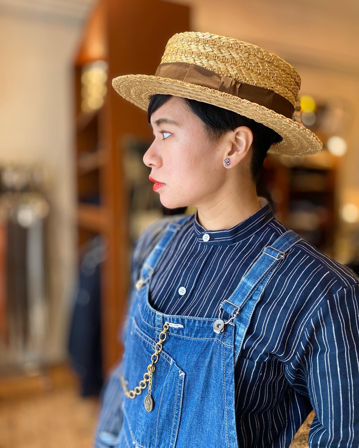 cloveru japan made BOATER HAT ビジネスライク カンカン帽