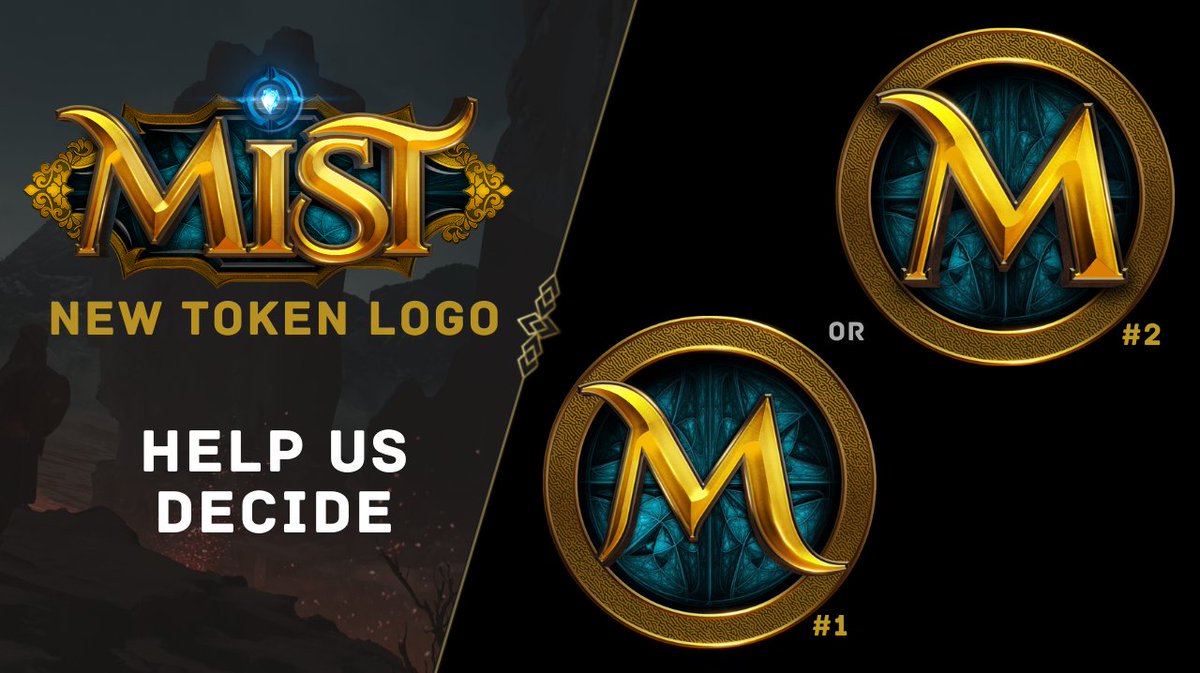 MistNft's tweet photo. Help Us Decide.  Which token logo looks best?

Mist's rebrand comes to life before the Month of Mist.  Our logo will now match the quality of our re-developed graphics and gameplay.

Which logo looks better? Vote Here: https://t.co/W7A4CaN4AD

#NFT #p2e #NFTGaming https://t.co/mp7zgjK3UT
