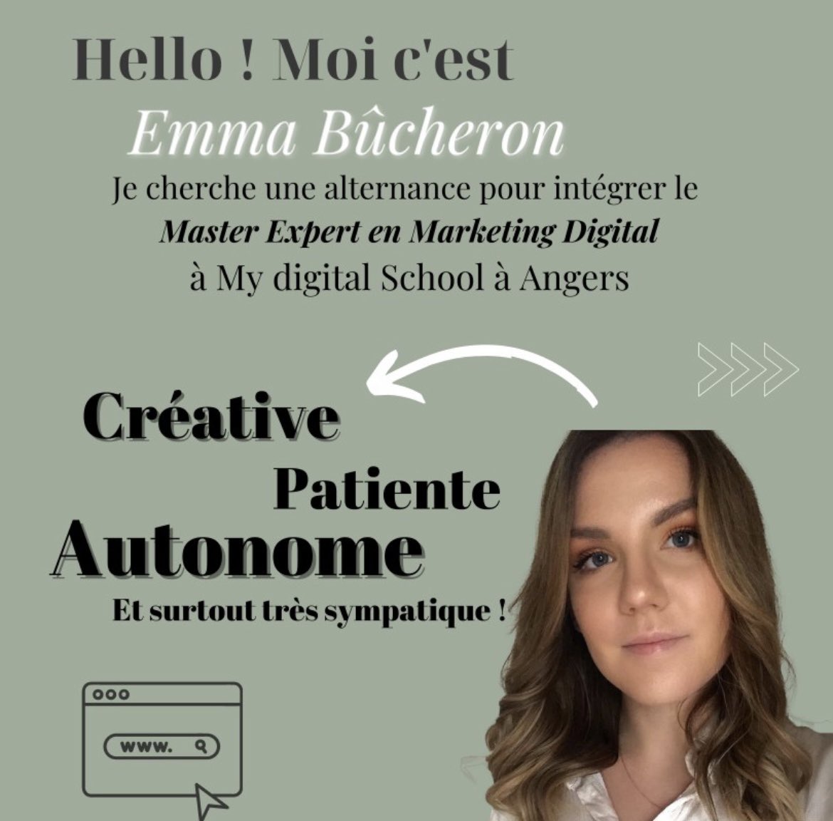 BucheronEmma's tweet photo. Je suis en Bachelor 3ème année en tant que concepteur réalisateur web chez A&amp;C maison  

📆A partir de septembre 2022 
⏱Pour une durée de 2 ans 
⚖️2 semaines en entreprise et 1 semaine à l'école 
📍Angers - Saumur et ses alentours
#recherchealternance #angers https://t.co/7WEEx99qzU