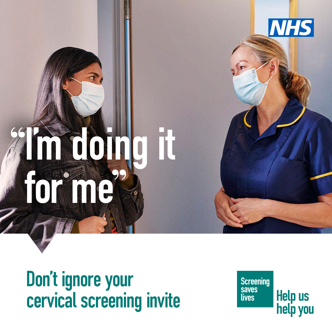 Cervical screening can help stop cancer before it starts, so don't ignore your invite. If you missed your last one, book an appointment with your GP practice or local sexual health clinic today.  For more information visit nhs.uk/cervicalscreen…