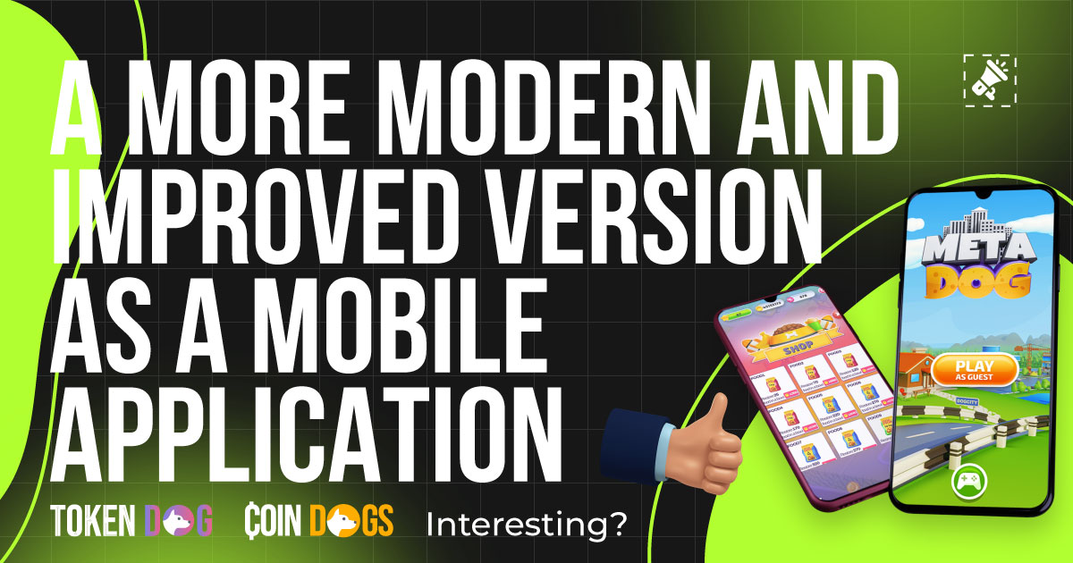 CoinDogs's tweet image. For you, our loyal fans of the #Coindogs world, great news. Until now you could play the #game only through the browser. Now there's a mobile app for Coindogs - a modern design and adaptation to the phone. Interested? Then go to the discord for details.#coindogs_news #NFTartwork