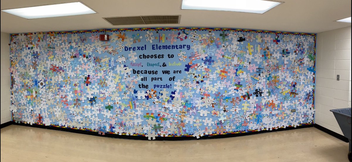 les_carp's tweet photo. Drexel Elementary chooses to ACCEPT, RESPECT, and INCLUDE  because we are all part of the puzzle! @des_wolverines #ignitelearningbcps https://t.co/RnWz5FwerF