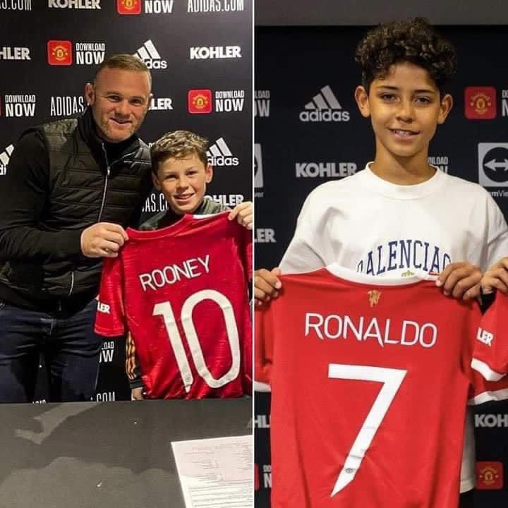 FrankKhalidUK's tweet photo. Kai Rooney and Cristiano Ronaldo Junior will evolve together with Manchester United's U11s. Both of them will wear the same number as their fathers. History repeating itself again. https://t.co/ROHA4LAorS