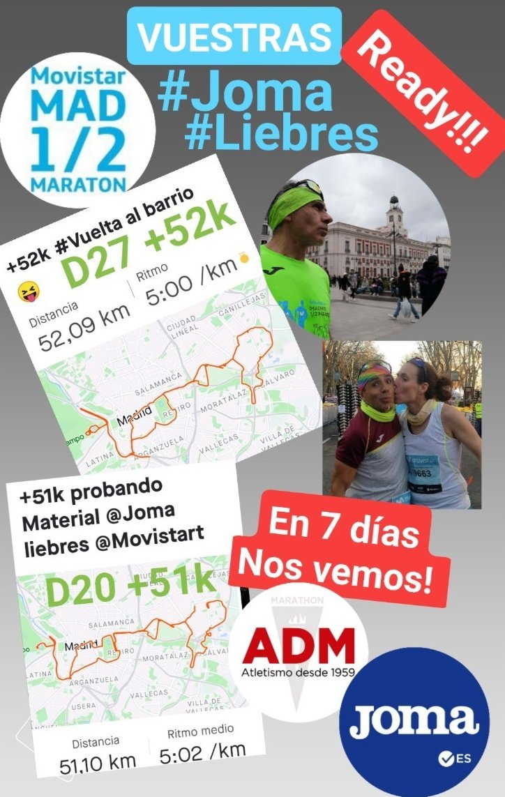 jlbasalo's tweet photo. 📣 #Humanos
▶️ 2️⃣Últimos #TROTES +51K & +52K
▶️ #Vuestras #JomaLiebres #READY!😛😛
▶️ En 7 días
#NosVemos.. 😜
▶️ @Strava Track https://t.co/vj0H5pxi6s