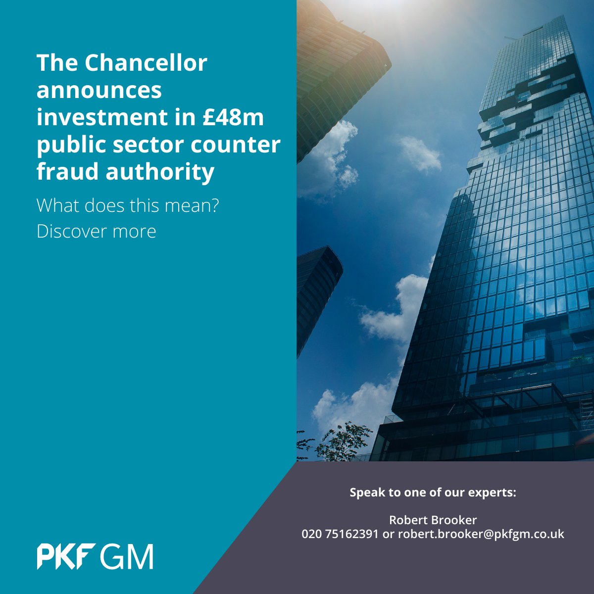 Martin1Geoffrey's tweet photo. The Chancellor announces investment in £48m public sector counter #fraud authority but what does this mean in practice?  

Robert Brooker, PKF GM’s Head of Fraud and Forensic shares his views.  https://t.co/Q93MsxRQ7k
 
#springstatement #forensic #crime #finance https://t.co/i6akOKUf1U