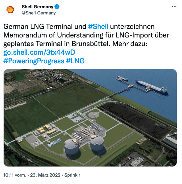 ackercrowd's tweet photo. Zum Thema„Echter Wandel oder nur 2. Chance?“
@SenUMVKBerlin vergibt Auftrag zu e-Ladesäulen an Shell-Tochter.
Dazu LNG-Terminal-Bau in Brunsbüttel.
Läuft ja für Shell-als Treiber der Energiewende🤔

Mal nachgehen?
@klimaneustart
@_GermanZero
@KlimalisteB
@FFF_Berlin
@sciforfuture https://t.co/e43zM2T948