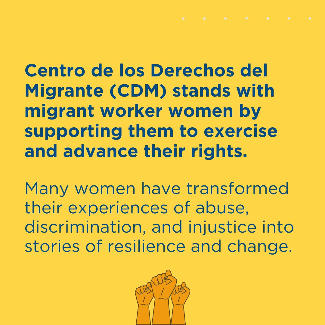 HumanityUnited's tweet photo. As part of #WomensHistoryMonth, we’re putting the spotlight on our partner, @CDMigrante, and their advocacy for women in the #MigrantWorkforce. #MigrantWorkers of marginalized gender identities are particularly vulnerable to discrimination and violence. https://t.co/olXuU1KL78