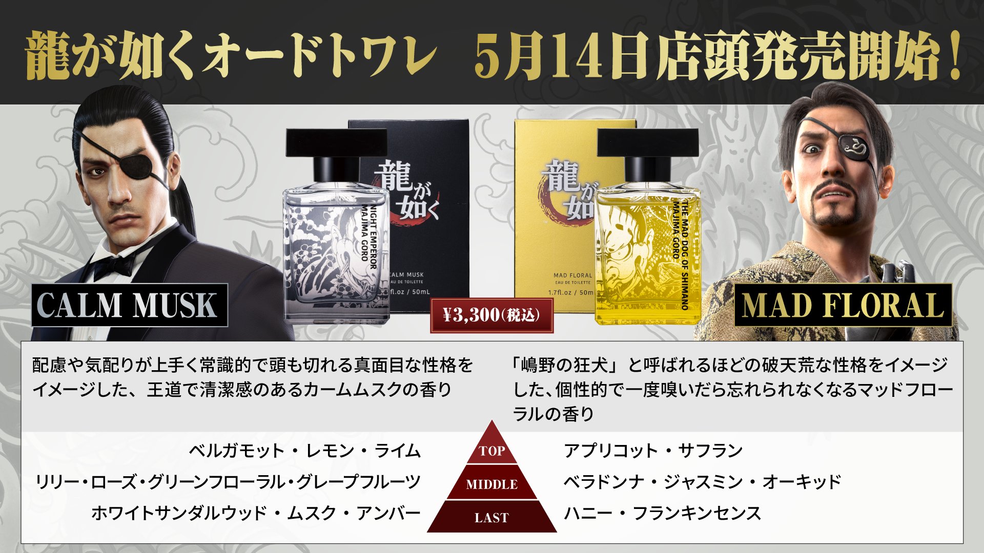 新品・未開封】龍が如く オードトワレ 豪華限定版 真島吾朗コラボ香水-