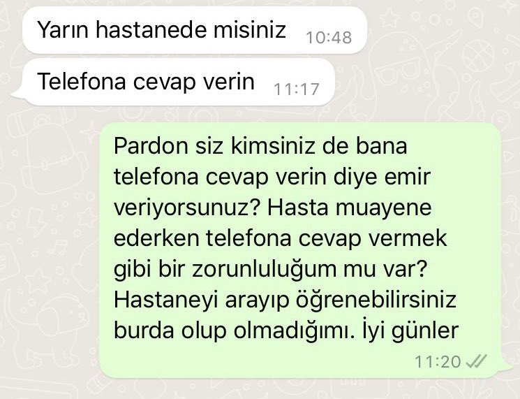 birdelidoktoru1's tweet photo. Hasta muayene ederken aradığı ve açamadığım için hastanın attığı mesajı sizinle paylaşmak istiyorum. https://t.co/qMA5wUWdKF
