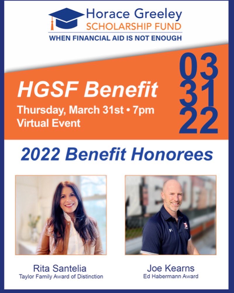 HoraceGreeleySF's tweet photo. Please join us online Thursday at 7 pm to celebrate our 2022 Honorees. No tickets necessary. All are welcome ๐๐งก. For additional information or to make a donation https://t.co/16fqac0GTn #HGSF #WeAreChappaqua #NeedBasedAid #GreeleyAlumni #ChappaquaNY @chappaqua_csd @hghsalumni https://t.co/AwrzWBjxEh