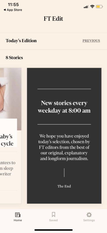 Le Financial Times lance une nouvelle appli payante à 1£ par mois, avec une sélection quotidienne de 8 articles de fond buff.ly/3wIRyMw