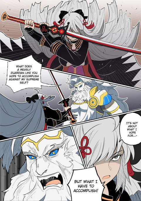 Okitan &amp; Maou comic collaboration with @ShaTheArtistY Go check out their works!  
Slight spoilers for those who haven't started Olympus
#FGO 
1/2 